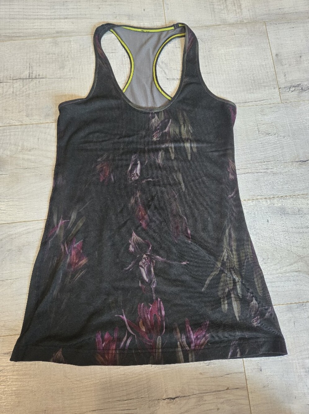 lululemon Black Floral Racerback & Tank Tops (Pair) No Tags - Picture 2 of 11
